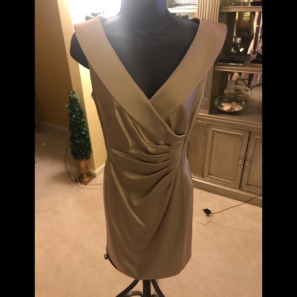 Taupe satin dress by Tahari - Picture 1 of 4